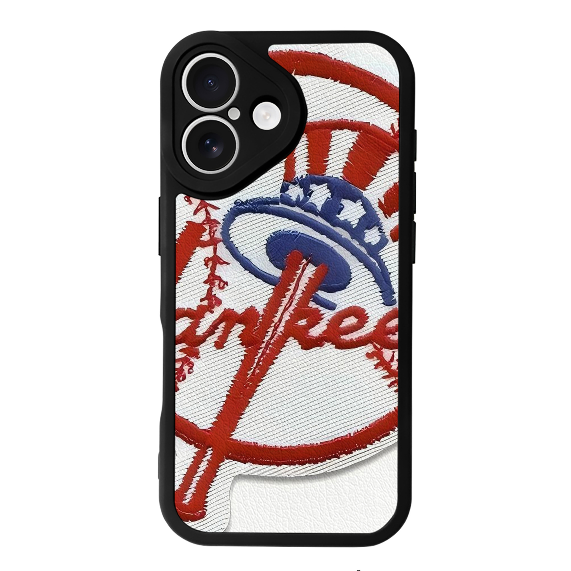 New York Yankees 123 IPhone 16 Silicone Leather Case – UV Print, Lambskin Texture – Perfect Fit, Wireless Charging Compatible, Scratch Resistant, Precise Cutouts – Stylish Protection For IPhone 16